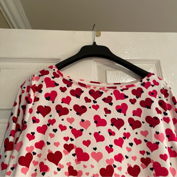 Talbots Women's Plus Bateau Neck Tee AN3 Scattered Hearts Size 1X Plus NWT - Picture 6 of 12
